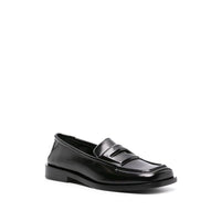 The Attico Black Calfskin Slip-On Loafers
