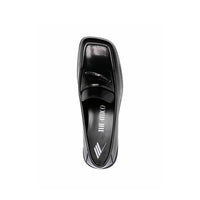 The Attico Black Calfskin Slip-On Loafers