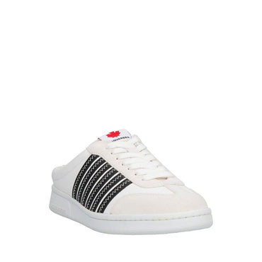 Dsquared² White Calfskin Low Top Sneakers