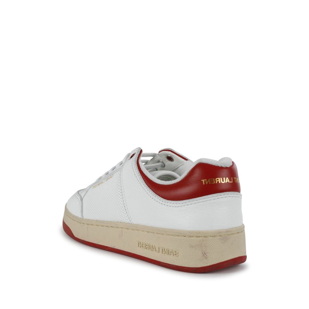 Saint Laurent White Calfskin Low Top Sneakers