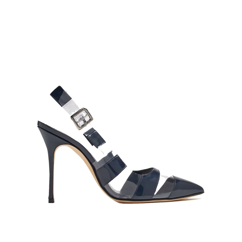 Manolo Blahnik Blue Calfskin High Heel Pumps