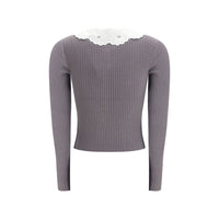 Self-Portrait Gray Viscose Top