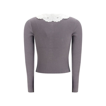 Self-Portrait Gray Viscose Top