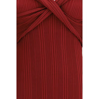 Self-Portrait Bordeaux Viscose Casual Dress