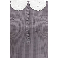 Self-Portrait Gray Viscose Top