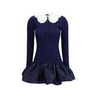 Self-Portrait Blue Viscose Cocktail Dress