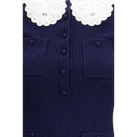 Self-Portrait Blue Viscose Cocktail Dress