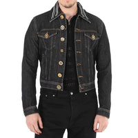 Versace Black Cotton Denim Jacket