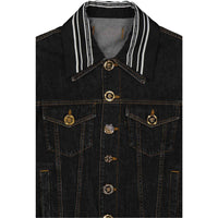 Versace Black Cotton Denim Jacket