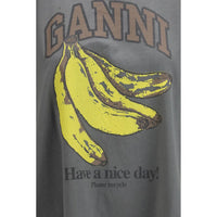 Ganni Gray Cotton T-Shirt