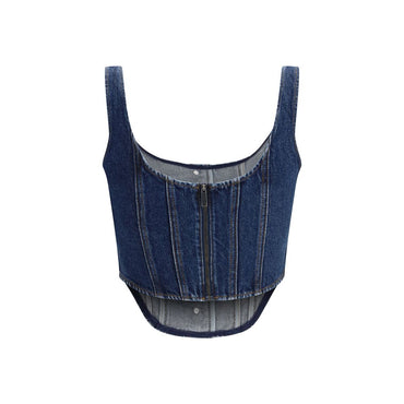 Self-Portrait Blue Cotton Top