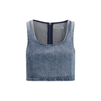 Self-Portrait Blue Cotton Top