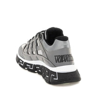 Versace Silver Fabric Athletic Sneakers
