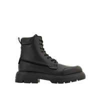 Salvatore Ferragamo Black Calfskin Lace-Up Boots
