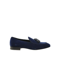 Salvatore Ferragamo Blue Leather Slip-On Loafers