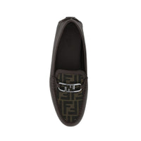 Fendi Brown Calfskin Slip-On Loafers