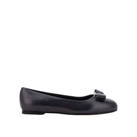 Salvatore Ferragamo Black Calfskin Ballet Flats