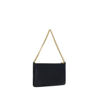 PINKO Black Calf Leather Bos Taurus Shoulder Bag