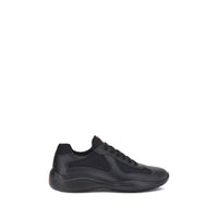 Prada Black Calf Leather Bos Taurus Athletic Sneakers