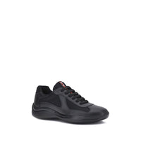 Prada Black Calf Leather Bos Taurus Athletic Sneakers