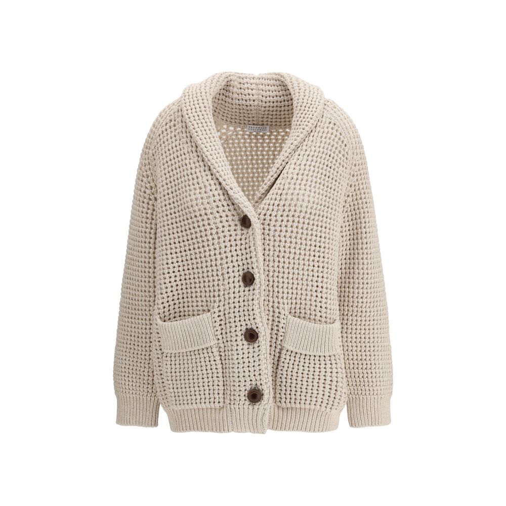 Brunello Cucinelli Cream Cotton Cardigan