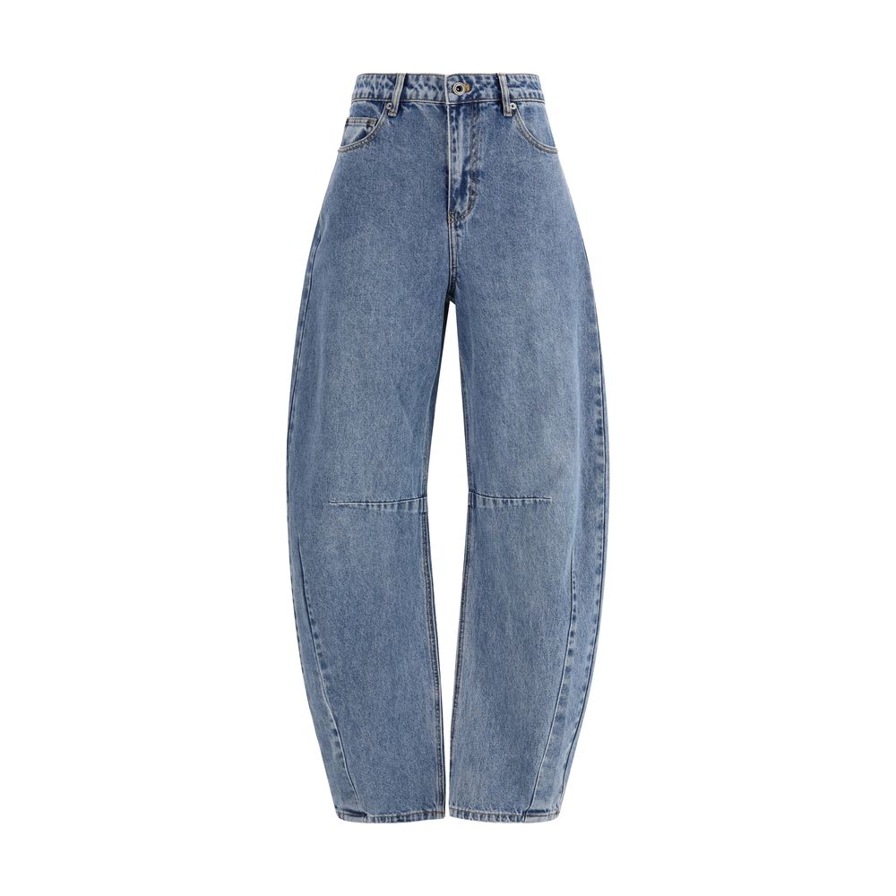 Self-Portrait Blue Cotton Relaxed Fit Jeans