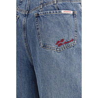 Self-Portrait Blue Cotton Relaxed Fit Jeans