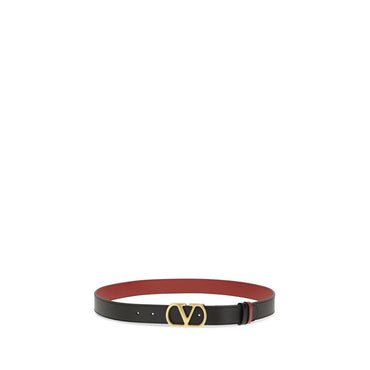 Valentino Garavani Black Calf Leather Bos Taurus Regular Belt