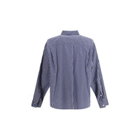 Balenciaga Blue Cotton Pattern Shirt