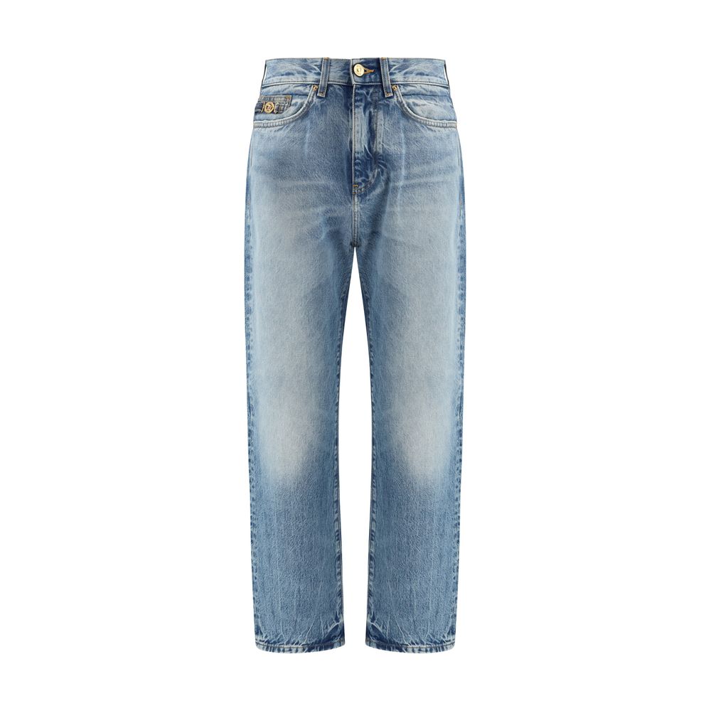 Versace Light Blue Cotton Jeans Denim