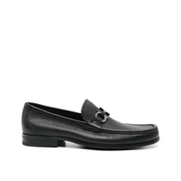 Salvatore Ferragamo Black Calfskin Slip-On Loafers