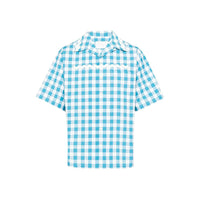 Prada Blue Cotton Pattern Shirt