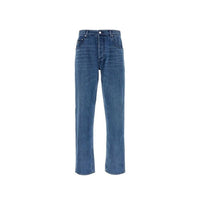 Prada Blue Cotton Straight-Leg Jeans
