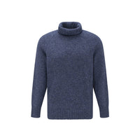 Brunello Cucinelli Blue Alpaca Leather Turtleneck