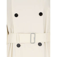 Burberry White Cotton Coat