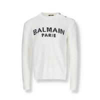 Balmain White Cotton Sweatshirt