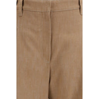 Brunello Cucinelli Brown Cotton Casual Pants