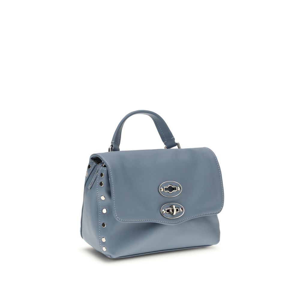Zanellato Light Blue Calf Leather Bos Taurus Handbag