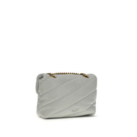 PINKO Gray Calf Leather Bos Taurus Shoulder Bag