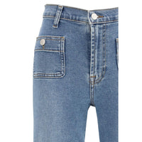 7FOR Blue Cotton Flared Jeans