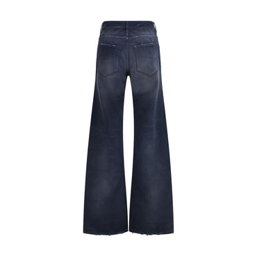 Balenciaga Blue Cotton Flared Jeans