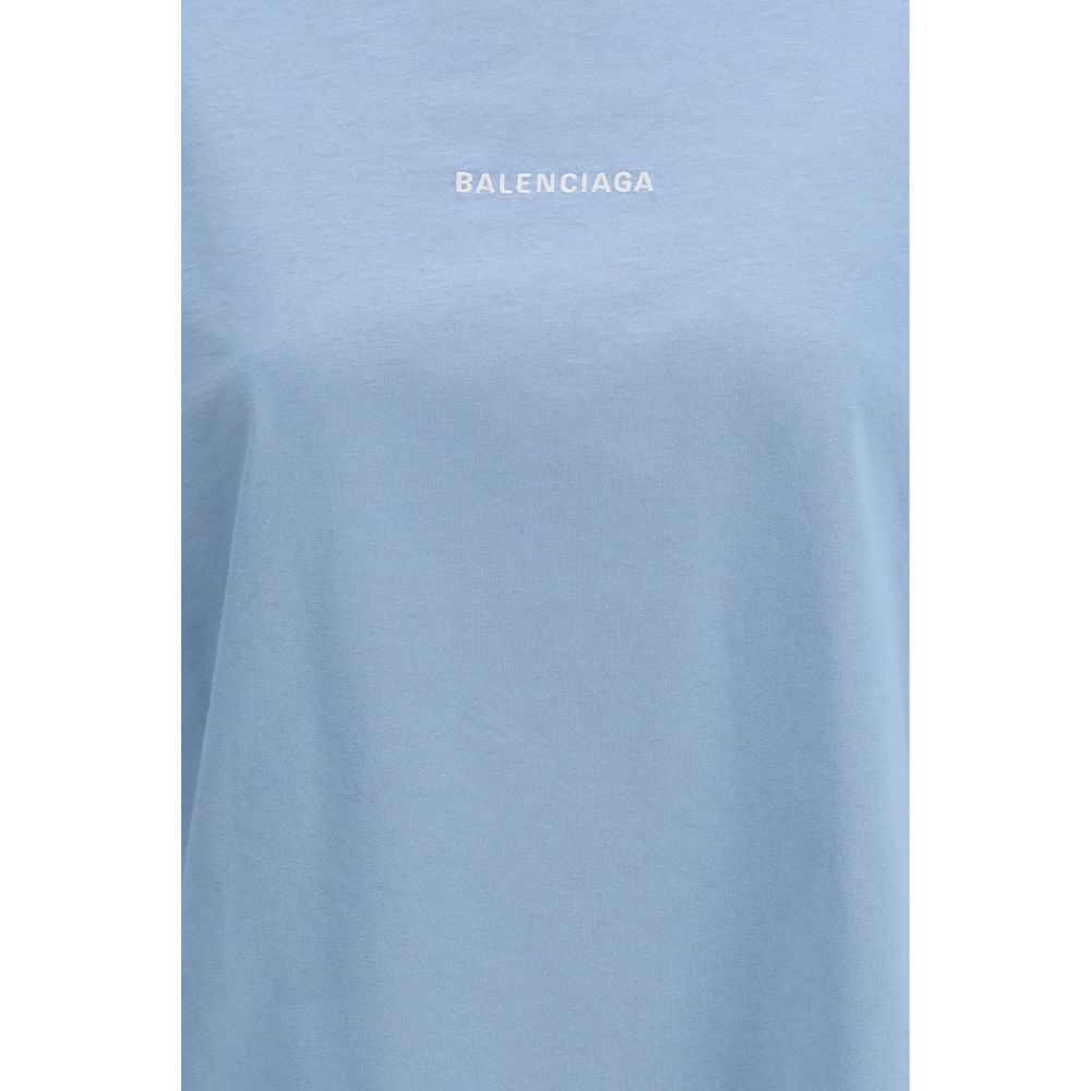 Balenciaga Light Blue Cotton T-Shirt