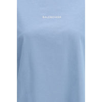 Balenciaga Light Blue Cotton T-Shirt