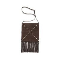Valentino Garavani Brown Suede Leather Shoulder Bag