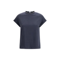 Brunello Cucinelli Blue Elastane T-Shirt