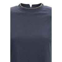 Brunello Cucinelli Blue Elastane T-Shirt
