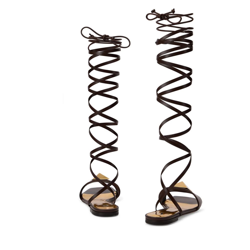 Valentino Garavani Brown Leather Sandals