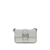 PINKO Gray Calf Leather Bos Taurus Shoulder Bag