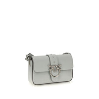 PINKO Gray Calf Leather Bos Taurus Shoulder Bag
