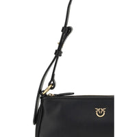 PINKO Black Calf Leather Bos Taurus Shoulder Bag